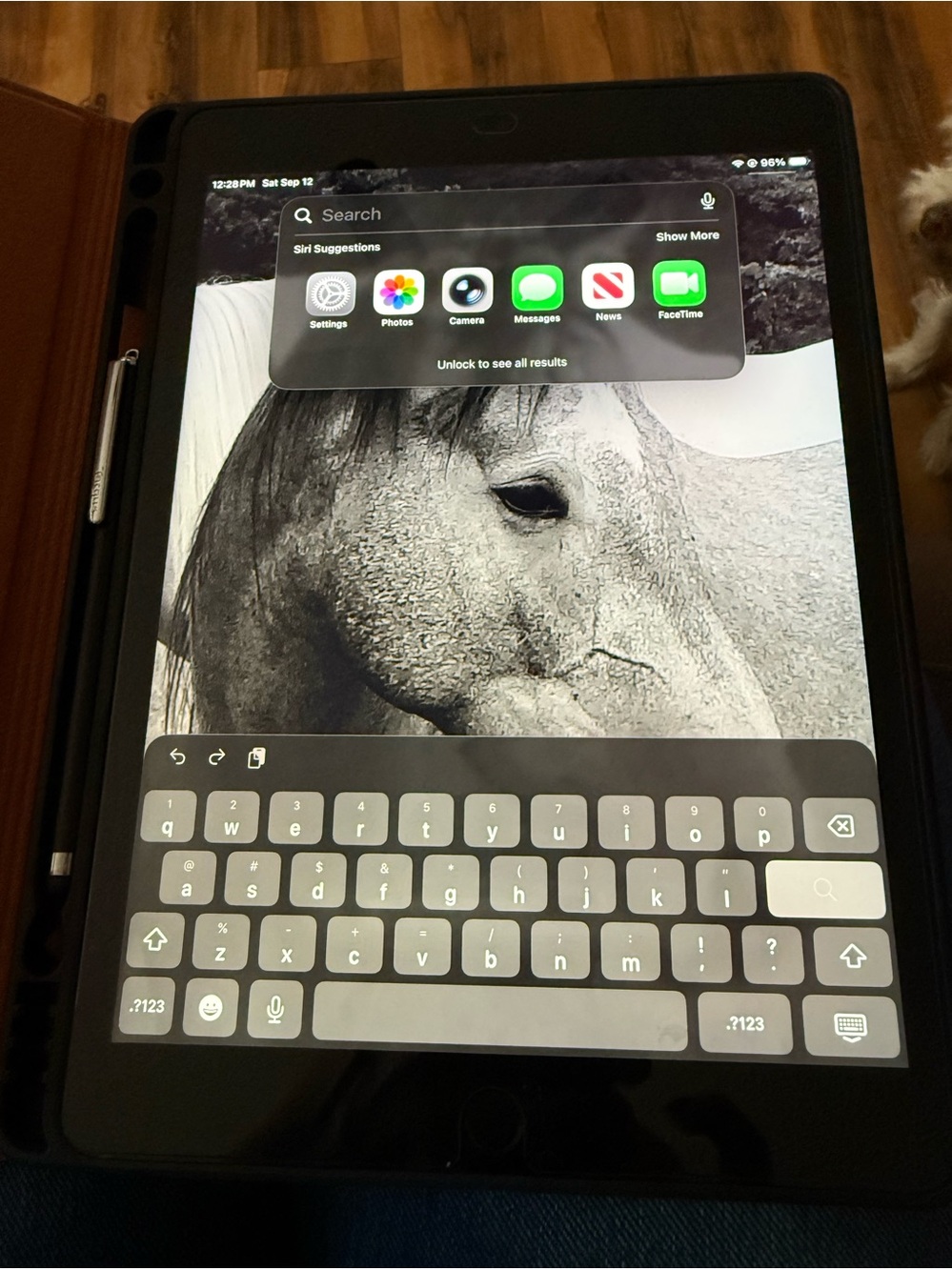 Apple IPAD Gen 9 with 256 memory, stylus, cover, handmade leather cover
